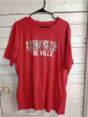 Louisville Cardinals T-Shirt 2XL Red The Ville Graphic Tee NCAA College Sports.
